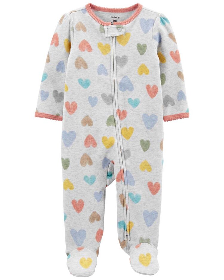 CARTER'S Overal na zip Sleep&Play vícebarevná Hearts dívka NB/ vel. 56 Carter´s