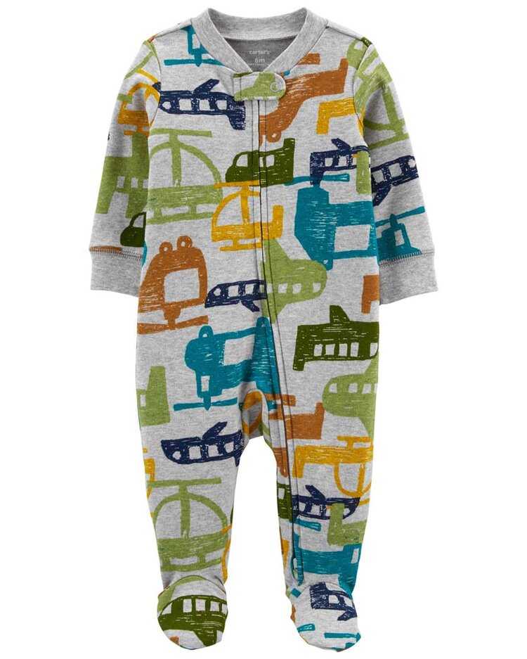 CARTER'S Overal na zip Sleep & Play Grey Cars chlapec NB Carter´s