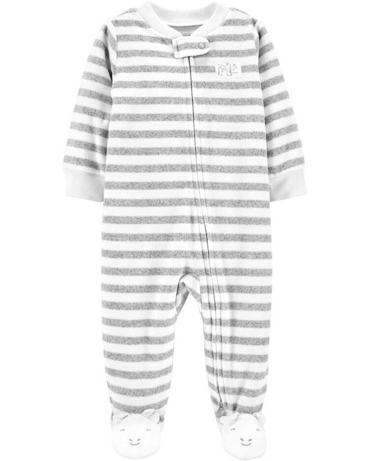 CARTER'S Overal na zip fleece Sleep&Play Grey&White Stripes neutrál PRO Carter´s