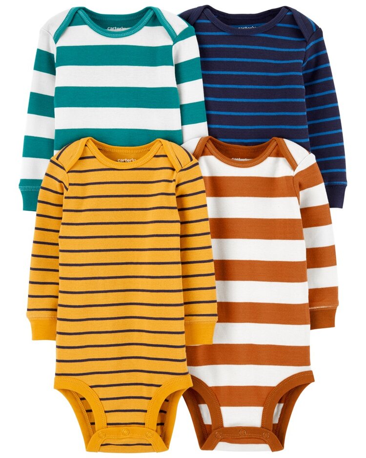 CARTER'S Body dl. rukáv Stripes chlapec 4ks 3m Carter´s