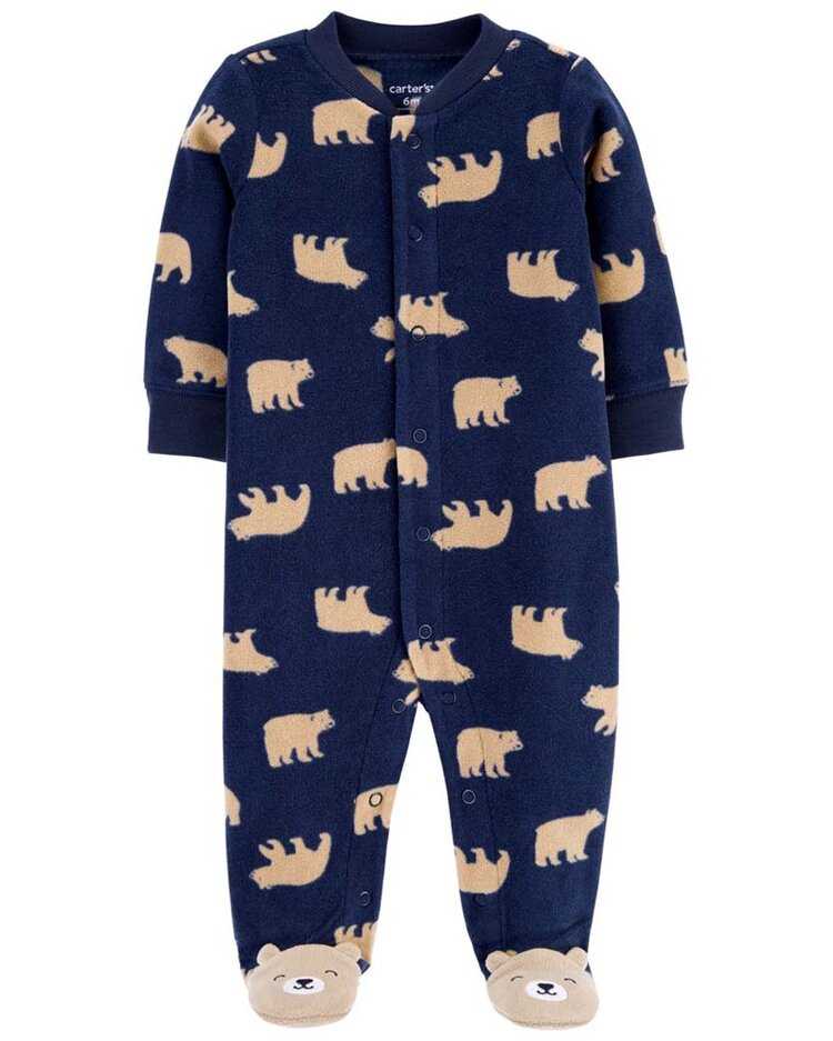 CARTER'S Overal na druky fleece Sleep & Play Navy Bears chlapec PRO Carter´s