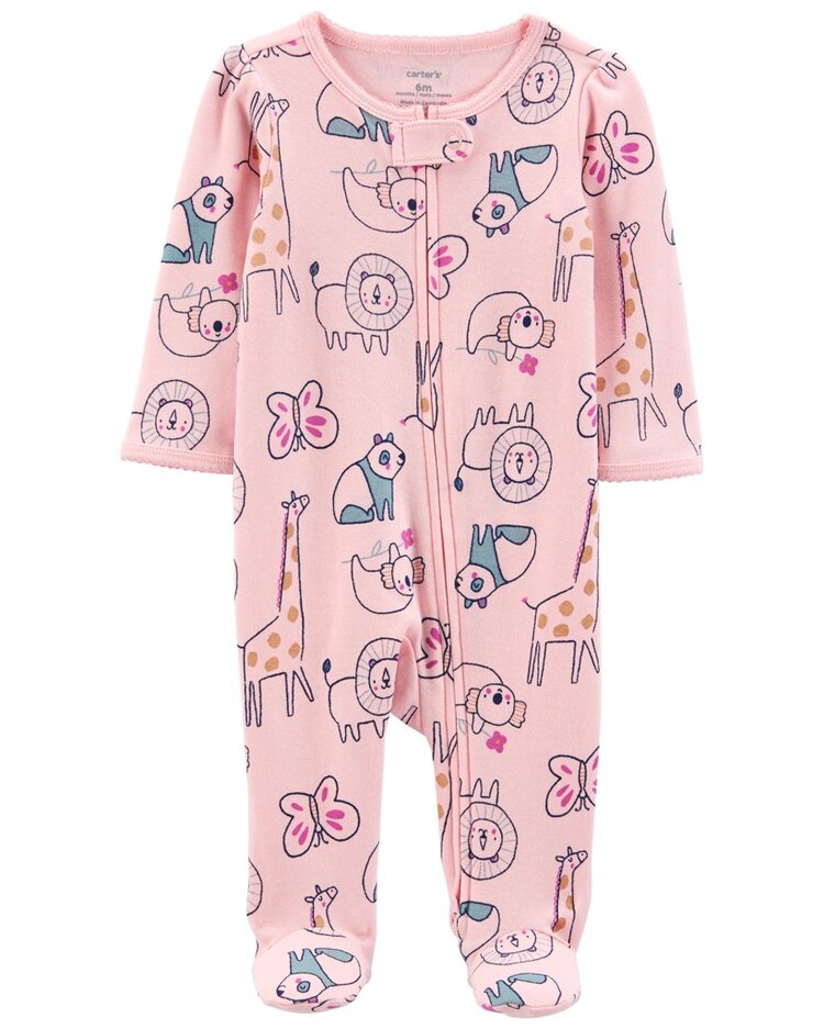 CARTER'S Overal na zip Sleep&Play Animals Pink dívka NB