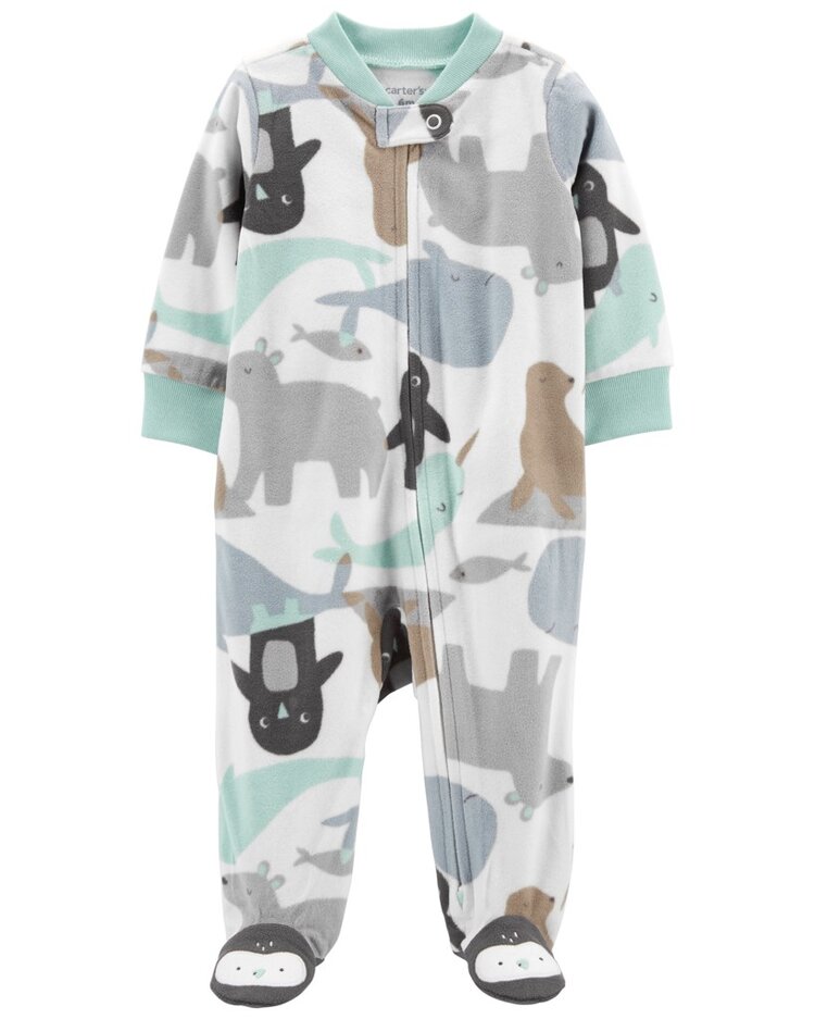 CARTER'S Overal na zip fleece Animals chlapec NB /vel.56 Carter´s