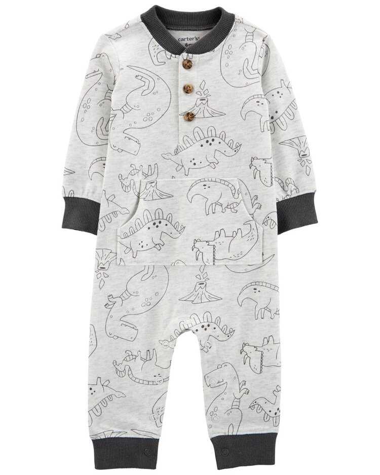 CARTER'S Overal bez nožiček Grey Dino chlapec 3m Carter´s