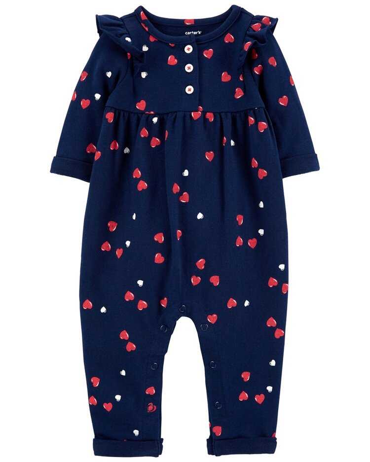 CARTER'S Overal bez nožiček Navy Hearts dívka NB/ vel. 56 Carter´s