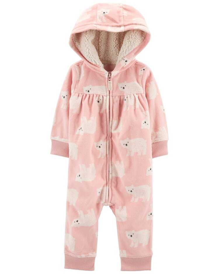 CARTER'S Overal bez nožiček přechodný Pink Bear dívka NB /vel.56 Carter´s