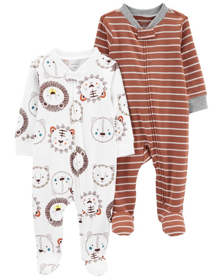 CARTER'S Overal na zip Sleep & Play Brown Lion kluk 2ks 3m Carter´s