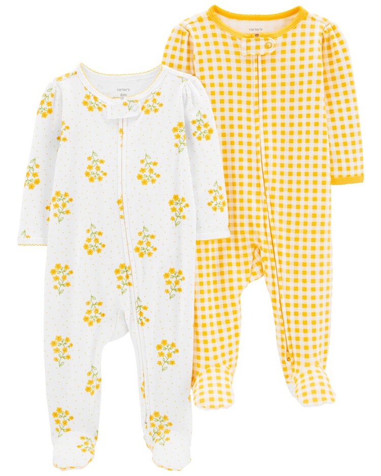 CARTER'S Overal na zip Sleep & Play Yellow Flowers holka 2ks 9m Carter´s