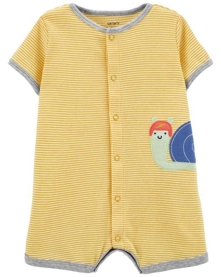 CARTER'S Overal letní krátký rukáv Yellow Snail chlapec 6m Carter´s