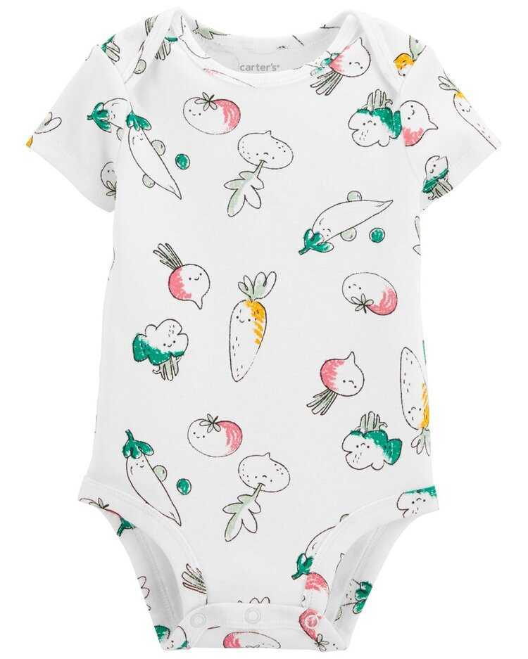 CARTER'S Body krátký rukáv Ivory Vegetables holka 18m Carter´s