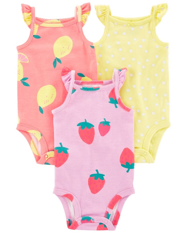 CARTER'S Body na ramínka Dots Fruit holka 3ks 24m Carter´s