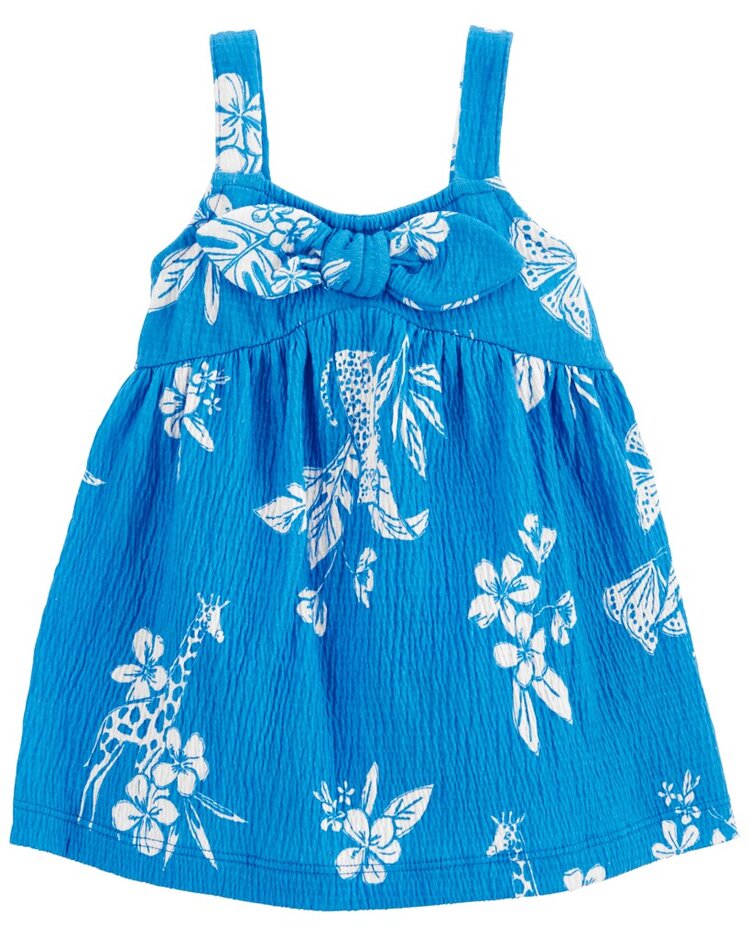 CARTER'S Šaty Blue Floral holka 12m Carter´s