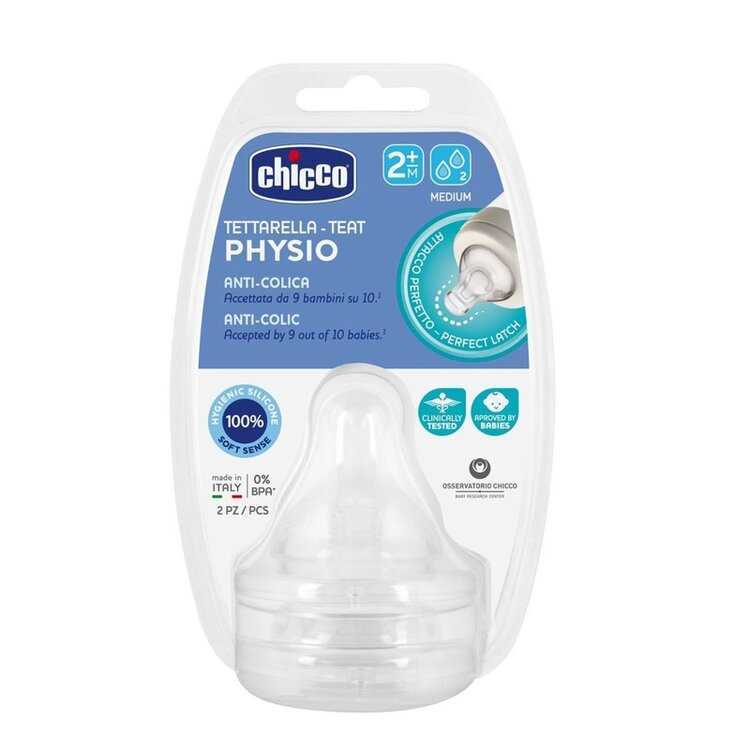 CHICCO Dudlík na láhev Perfect 5/Well-Being fyziologický střední průtok 2m+ 2 ks Chicco