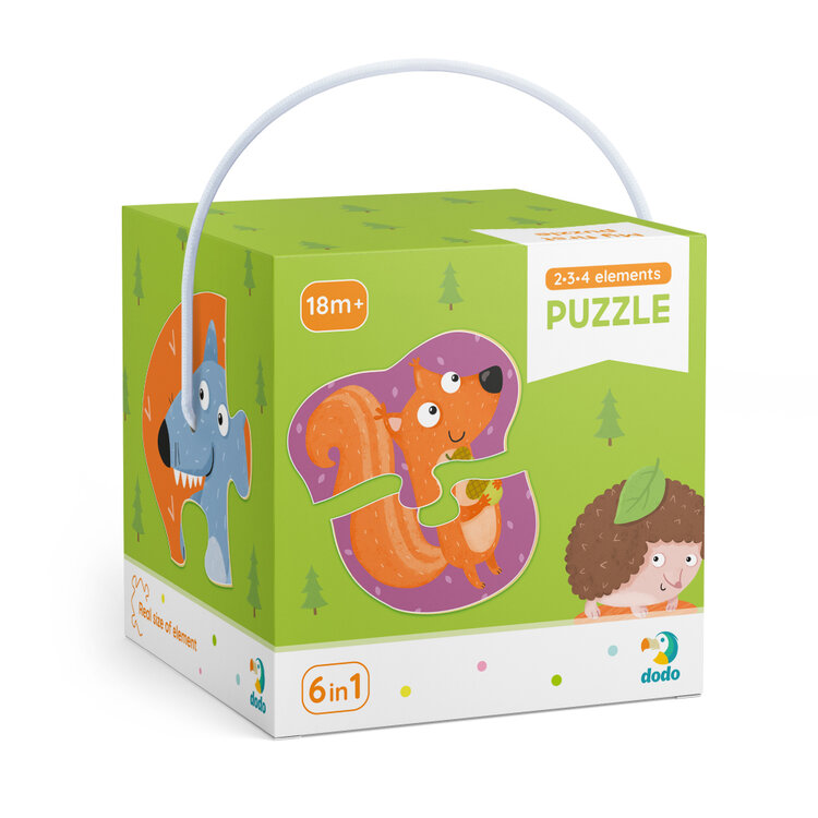 DODO Puzzle 2-3-4 dílků lesní zvířátka