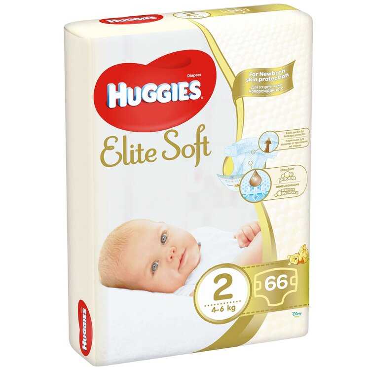 HUGGIES Elite Soft Pleny jednorázové 2 (4-6 kg) 66 ks Huggies