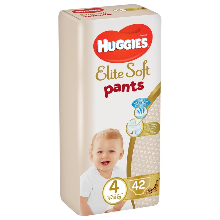 HUGGIES Elite Soft Pants Kalhotky plenkové jednorázové 4 (9-14 kg) 42 ks Huggies