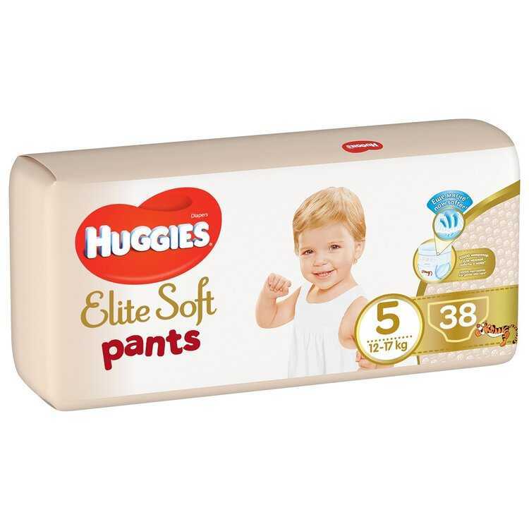 HUGGIES Elite Soft Pants Kalhotky plenkové jednorázové 5 (12-17 kg) 38 ks Huggies