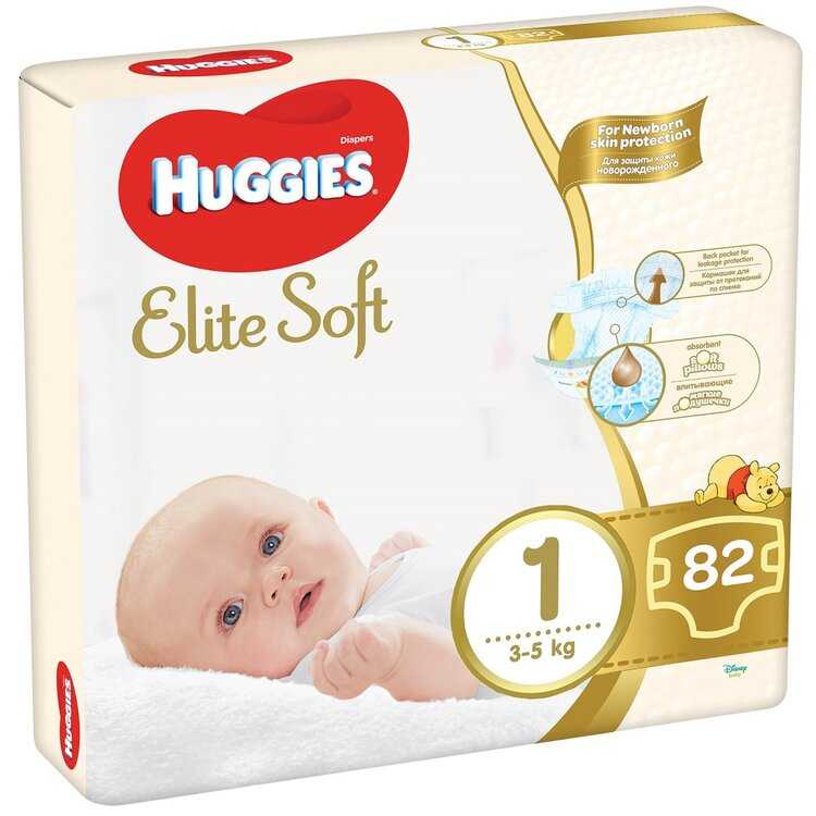 HUGGIES Elite Soft Pleny jednorázové 1 (3-5 kg) 82 ks Huggies