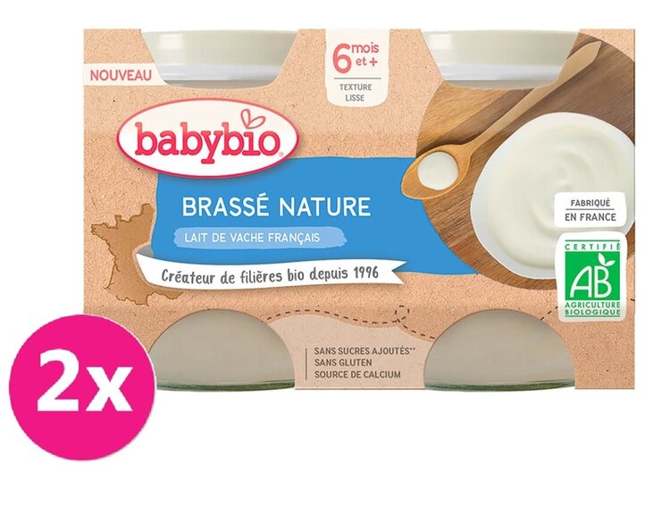 2x BABYBIO Brassé z francouzského mléka natur 2x130 g Babybio