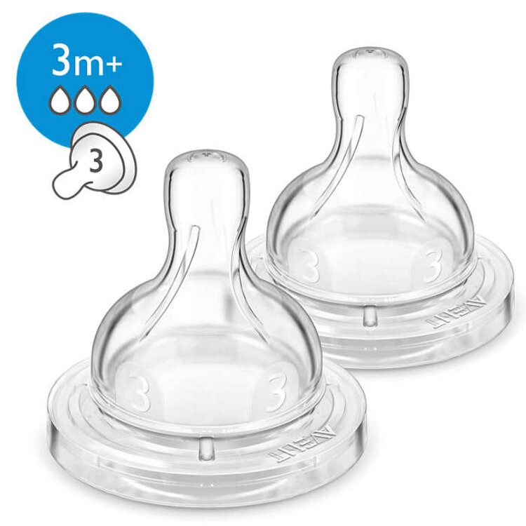 Philips Avent Dudlík Anti-colic/Classic+ 3 střední průtok 3m+ 2 ks Philips Avent