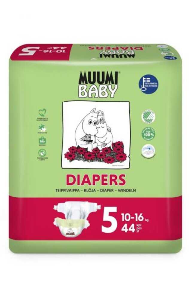 MUUMI Baby Pleny jednorázové 5 (10-16 kg) 44 ks Muumi