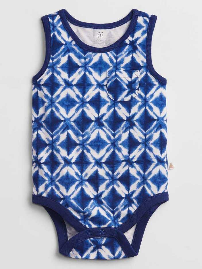 GAP Body bez rukávů Blue chlapec 6-12m GAP