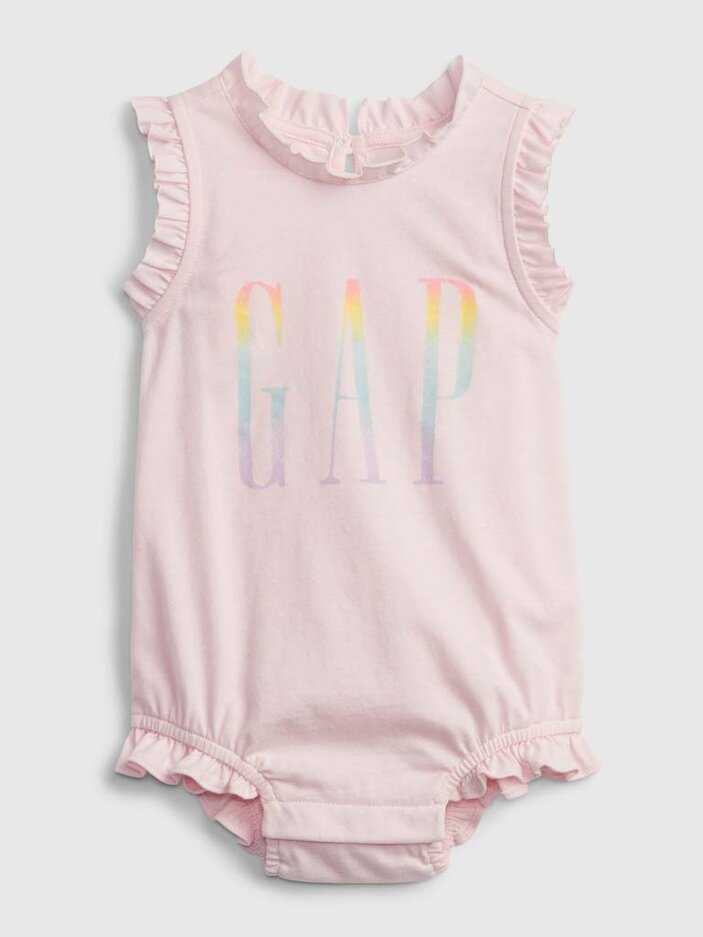 GAP Body bez rukávů Pink Logo dívka 0-3m GAP