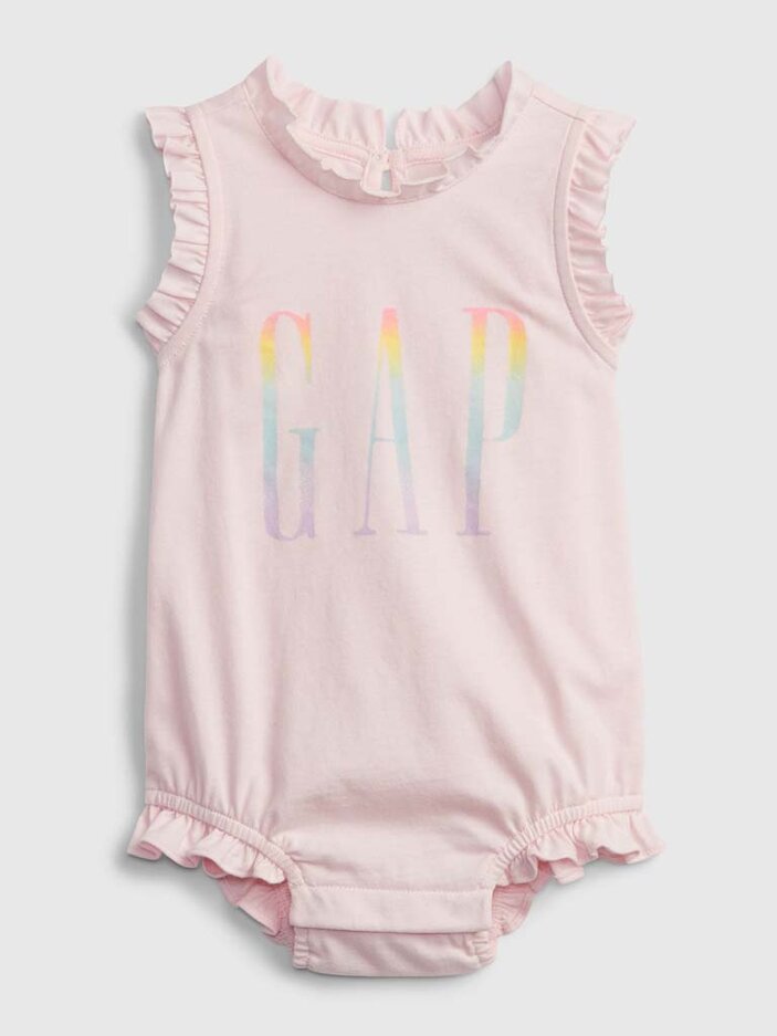 GAP Body bez rukávů Pink Logo dívka 3-6m GAP