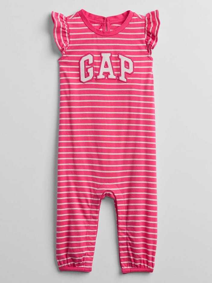 GAP Overal Stripes Logo dívka 0-3m GAP