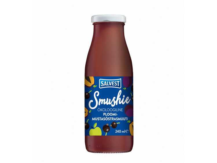 Salvest Smushie BIO Ovocné smoothie s černým rybízem a švestkami 240 ml Salvest