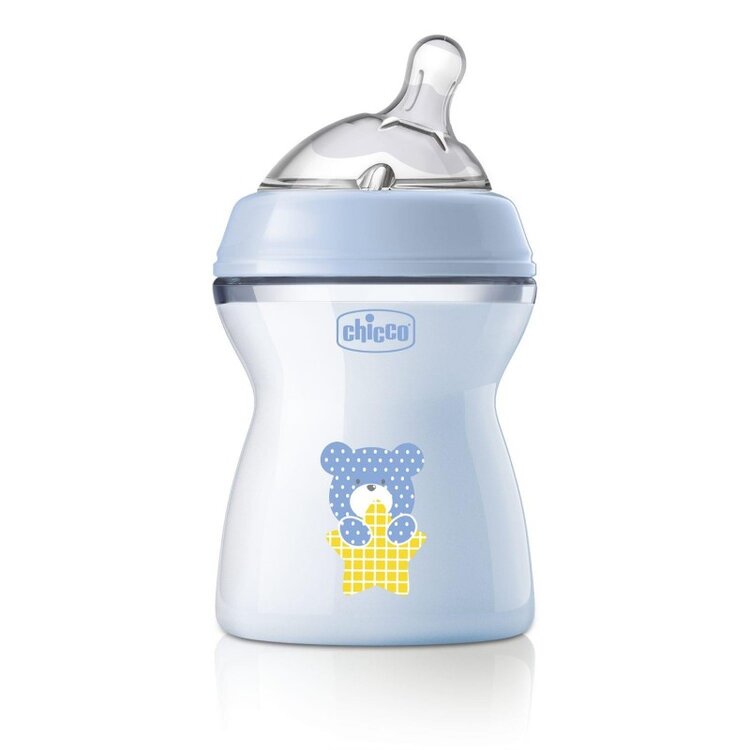 CHICCO Láhev kojenecká Natural Feeling 250 ml chlapec 2m+ Chicco