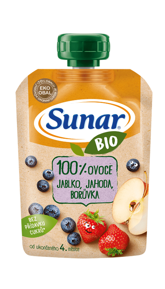 Sunar BIO kapsička Jablko jahoda borůvka 100 g Sunar