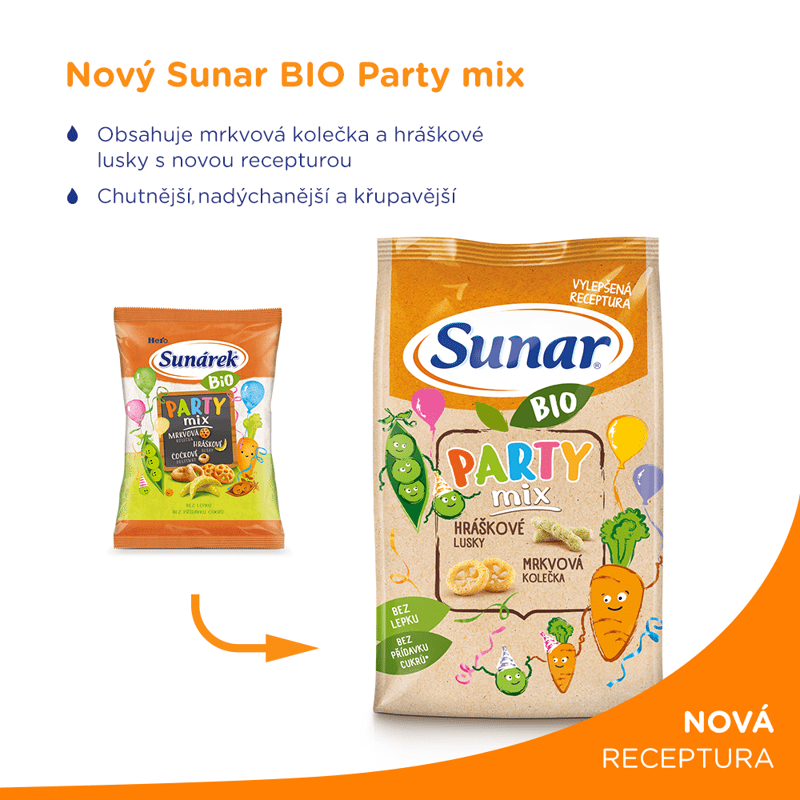 6x SUNAR BIO křupky Party mix 45 g Sunar