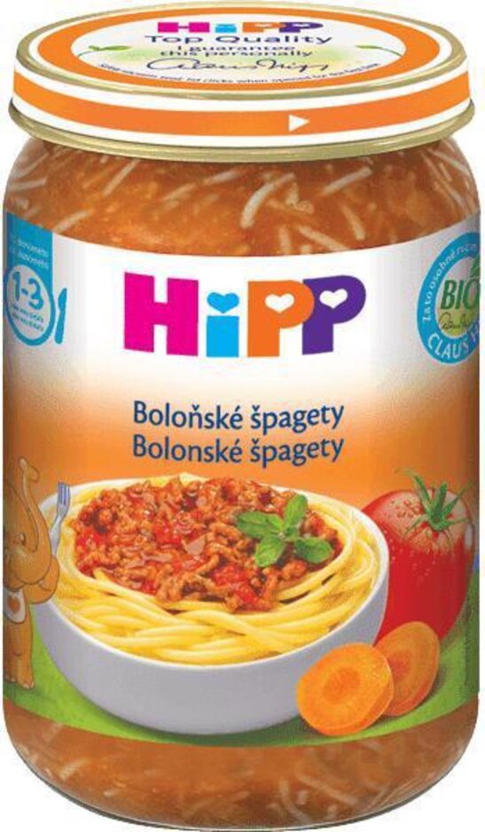 HiPP BIO Boloňské špagety (250 g) - maso-zeleninový příkrm HiPP