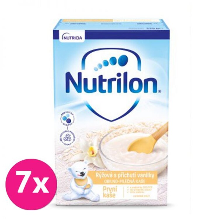 7x NUTRILON Pronutra® První kaše rýžová s příchutí vanilky 225 g