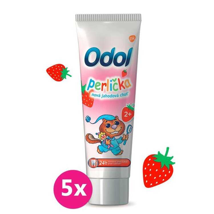 5x ODOL Perlička nová jahodová chuť zubní pasta 50 ml Odol