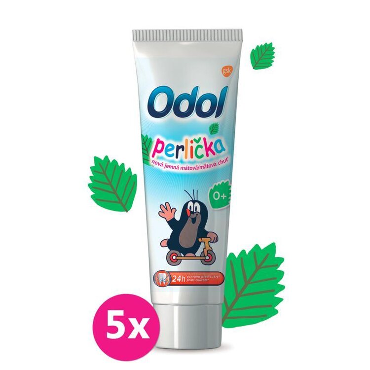 5x ODOL Perlička nová jemná mátová chuť zubní pasta 50 ml Odol