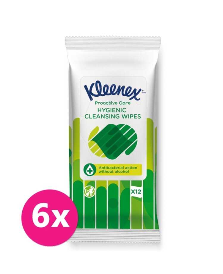 6x KLEENEX® Antibakteriální vlhčené ubrousky 12 ks Kleenex