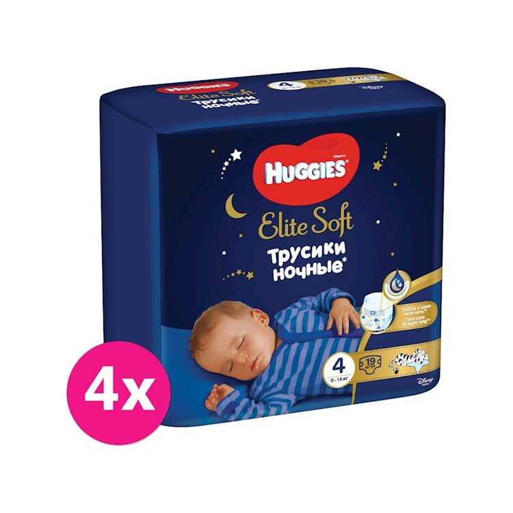 4x HUGGIES Elite Soft Pants OVN Kalhotky plenkové jednorázové 4 (9-14 kg) 19 ks Huggies