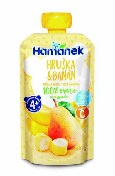 3x HAMÁNEK Hruška & banán 100 g Hamánek