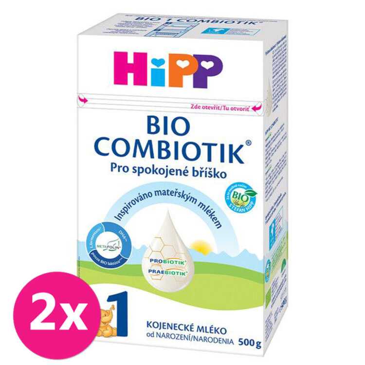 2x HiPP Výživa počáteční mléčná kojenecká 1 BIO Combiotik® od narození