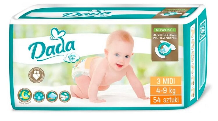 Dada Extra Soft 3 4-9 kg 54 ks Dada