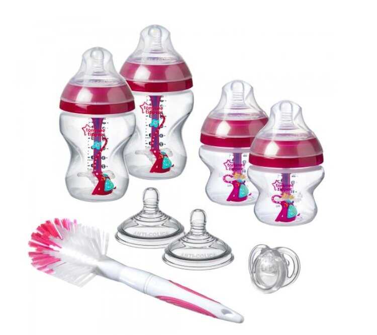 TOMMEE TIPPEE Sada kojeneckých lahviček C2N Anti-colic s kartáčem Pink Tommee Tippee