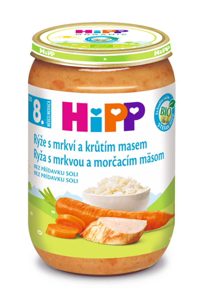 6x HiPP rýže s karotkou a krůtím masem (220 g) - maso-zeleninový příkrm HiPP