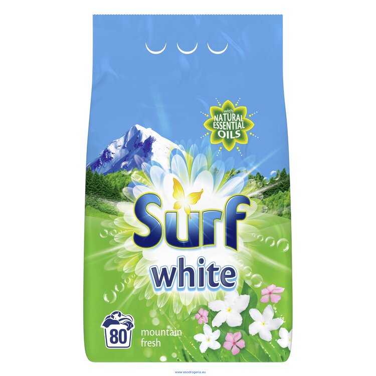 SURF Prášek prací na bílé prádlo White Mountain Fresh 80 dávek Surf