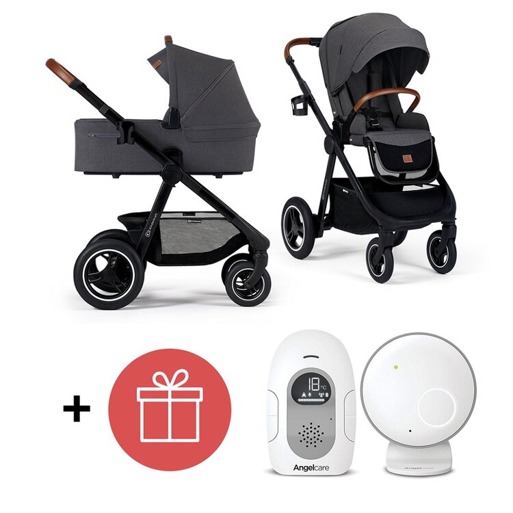 KINDERKRAFT Kočárek Everyday 2v1 Black Dark Grey + ANGELCARE AC110 Audio chůvička ZDARMA Kinderkraft