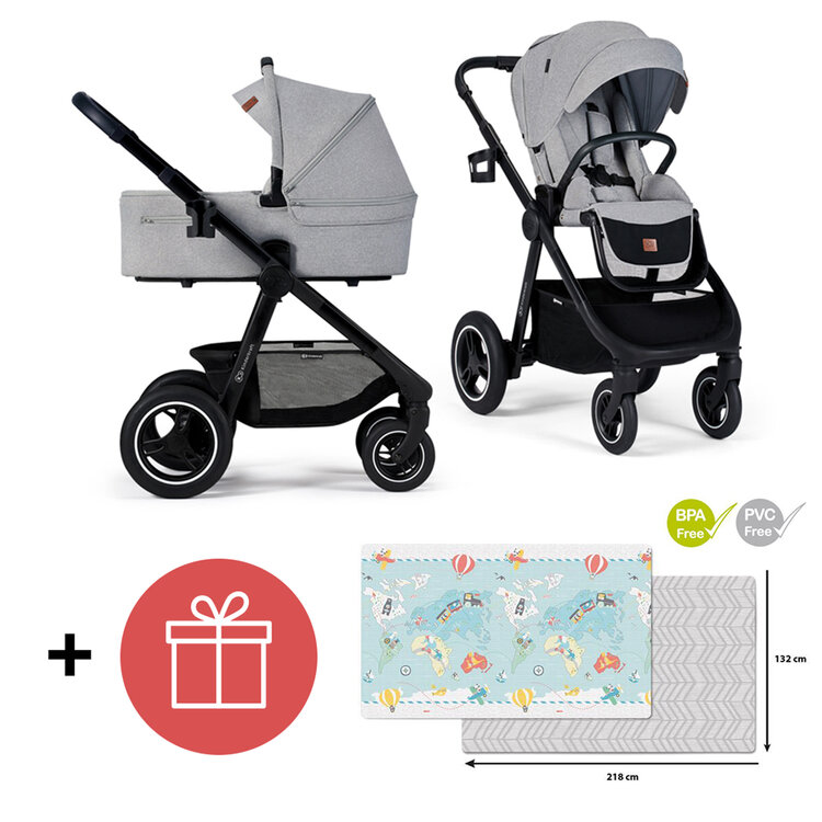 KINDERKRAFT Kočárek Everyday 2v1 Light Grey + SKIP HOP Podložka na hraní Malý cestovatel 0m+ ZDARMA Kinderkraft