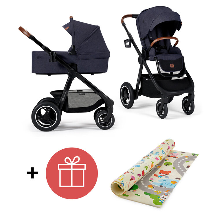 KINDERKRAFT Kočárek Everyday 2v1 Denim + PETITE&MARS Podložka na hraní Joy Max Walk ZDARMA Kinderkraft