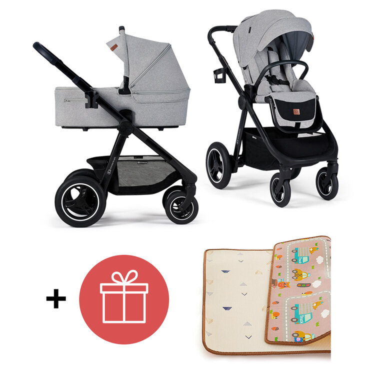 KINDERKRAFT Kočárek Everyday 2v1 Light Grey + PETITE&MARS Podložka na hraní Joy City ZDARMA Kinderkraft