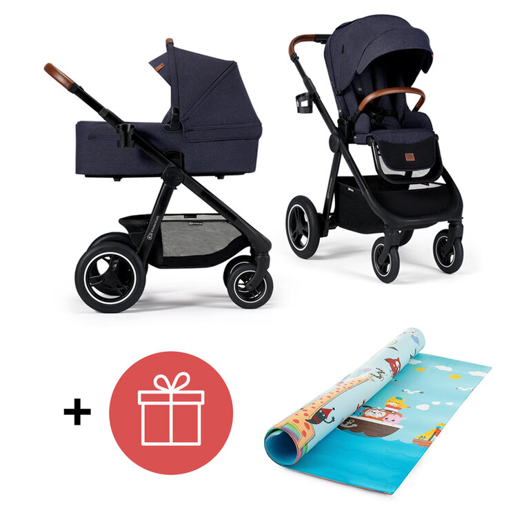 KINDERKRAFT Kočárek Everyday 2v1 Denim + PETITE&MARS Podložka na hraní Joy Max Giraffe ZDARMA Kinderkraft